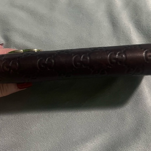 🔥Authentic Gucci Guccissima embossed leather wallet with gold heart GG logo - Picture 3 of 13